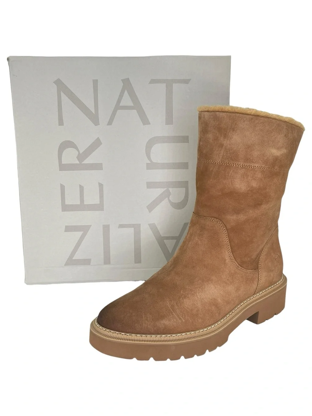 Naturalizer Sense Carmel Suede Leather Womens Ankle Boots Size 8.5W